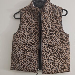Leopard Print Puffer Vest